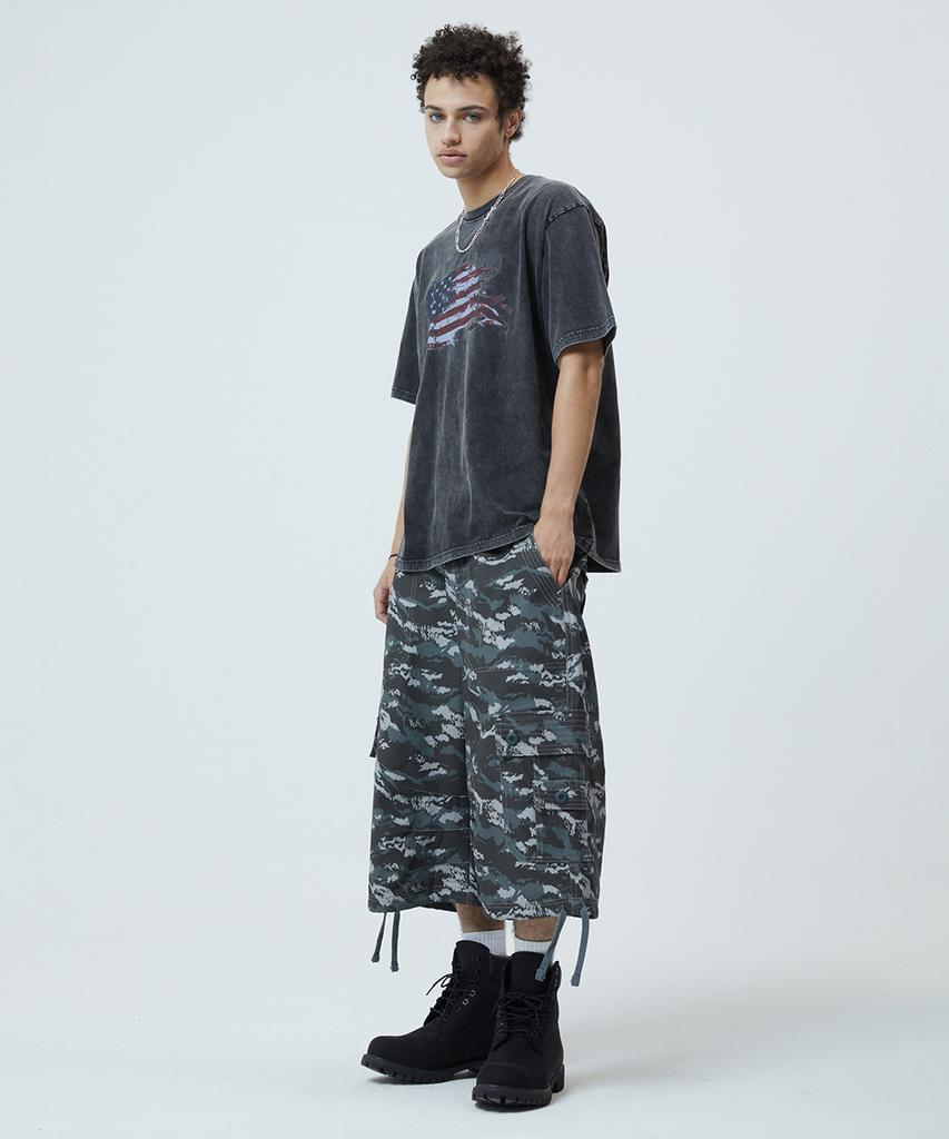 MAHAGRID Washed Flag Tee Beige(Mg2Gmmt542A)