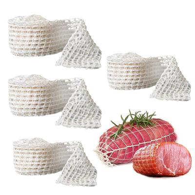Rete per Carne Tubo 4 Rotoli Uso Alimentare Rete per Avvolgere Carne Rotolo Rete per Manzo Rete per Carne Affumicata Pollame Prosciutto 1m2m Spago da Macellaio per Carne