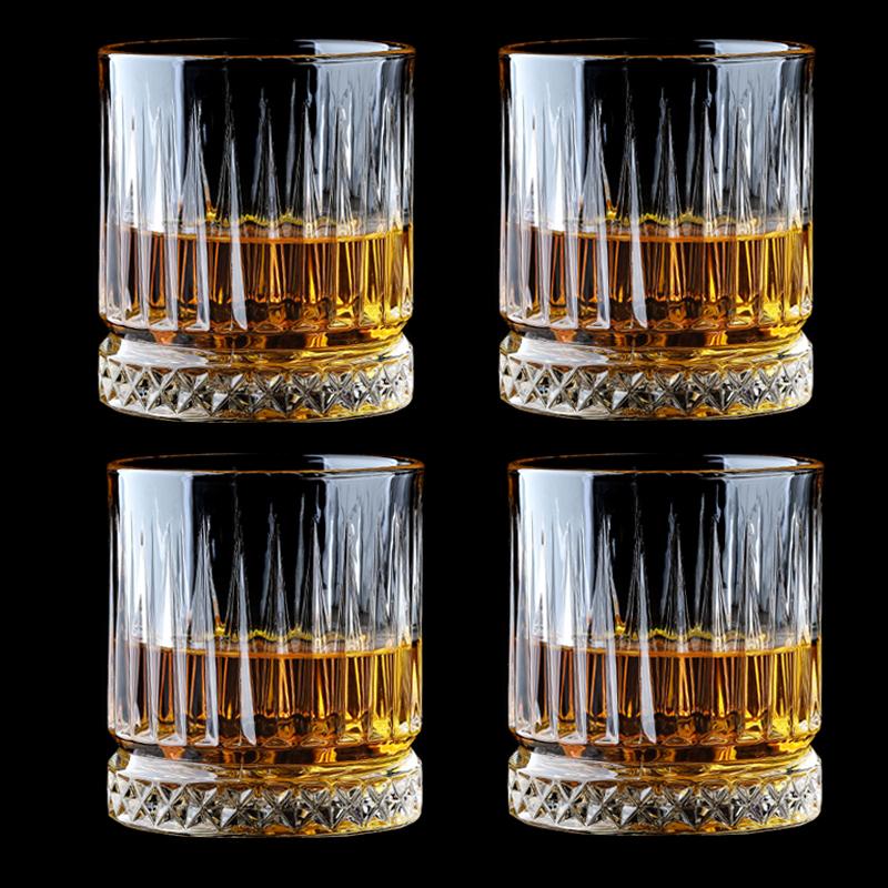 4-teiliges Set Diamantmalerei Weinglas Transparentes Milchglas Whiskey Cocktail Trinkgläser Haushaltsgeschirr Hochzeitsgeschenke