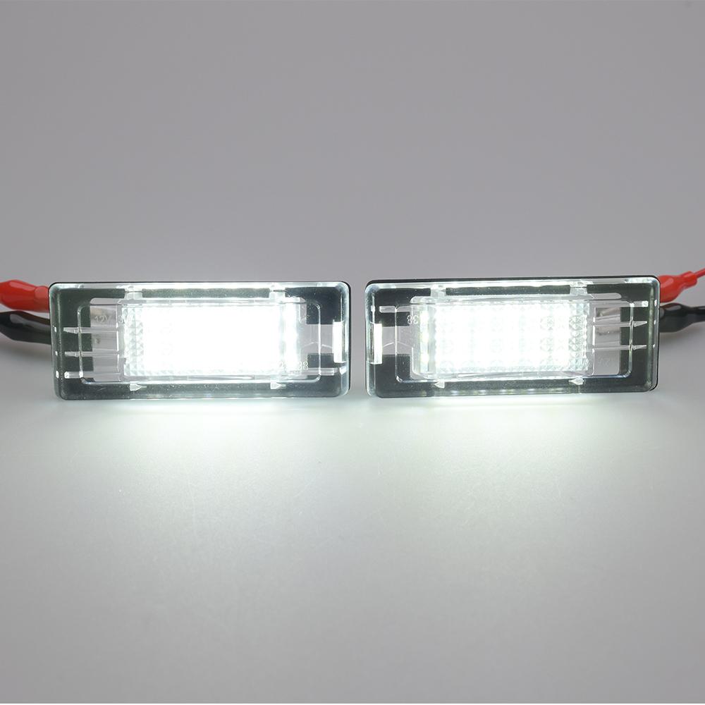 Error Free LED License Plate Lights 2X for Renault Espace Laguna Scenic Fluence Dacia Duster Logan Number Lamps Car Accessorie