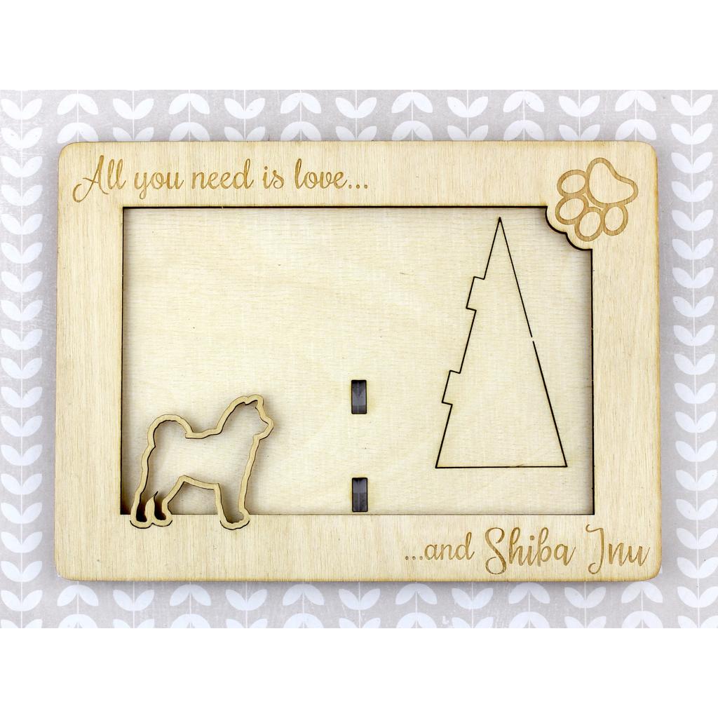 Shiba Inu, Japanese Small Size Dog, Japanese Brushwood Dog – Photo frame, engraved wooden frame | Art-Dog