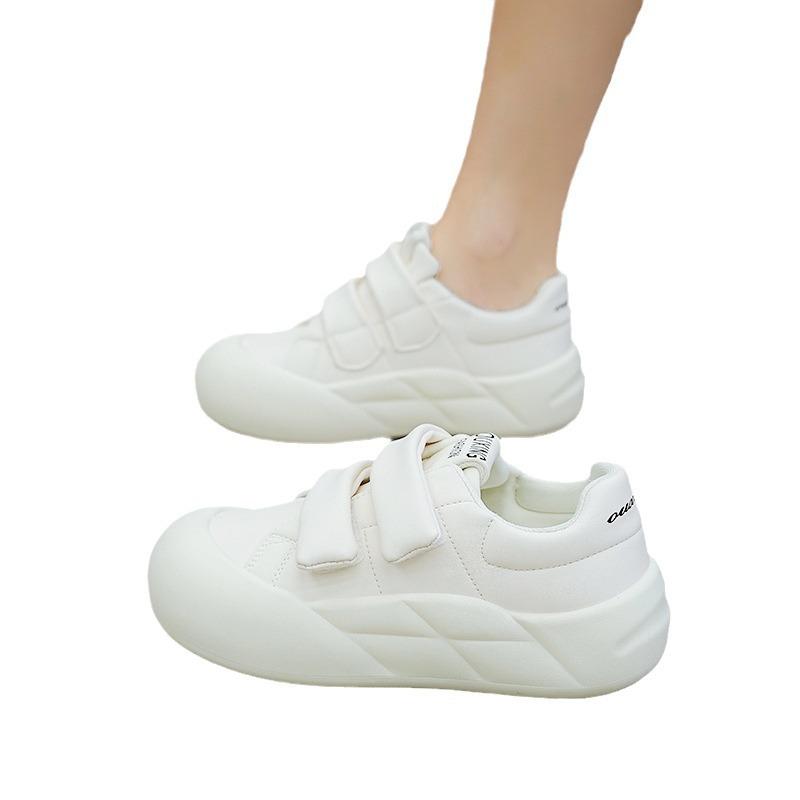 Bread Shoes Women's Velcro Little White Shoes Women's Spring New Sports Ins Platform Student Casual Board Shoes