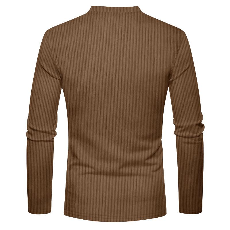 Men's 2025 Corduroy Henley Slim Fit Long Sleeve T-Shirt