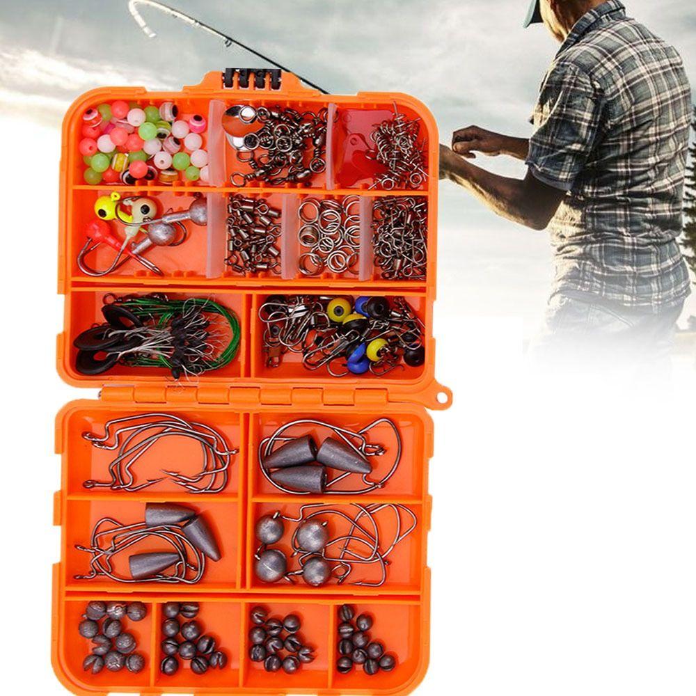

Lure Storage Box Fishing Tackles Set Swivels Clips Fishing Hooks Set Box Carp Fishing