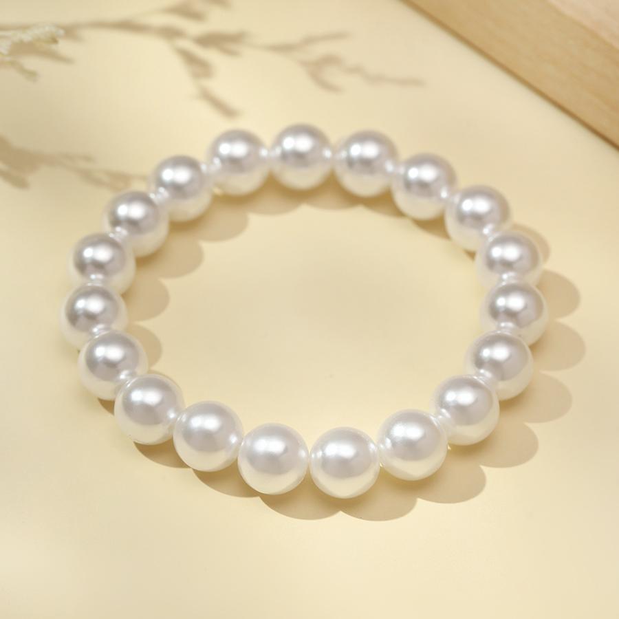 Noter Understated Elegant Women Strand Bracelet Imitation Pearls In 4 Shapes Leisure Versatile Economy Beaded Braslet Jewelry