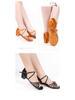 Children's Latin Dance Shoes: Women's Soft Sole, Mid-Heel for Professional Practice, Summer White Competition Grading.