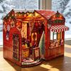Weihnachtssüßigkeiten Miniatur Puppenhaus 3D Holzpuzzle DIY Handgefertigtes Montage-Modellbausatz Heimdekoration Geburtstagsgeschenk für Erwachsene