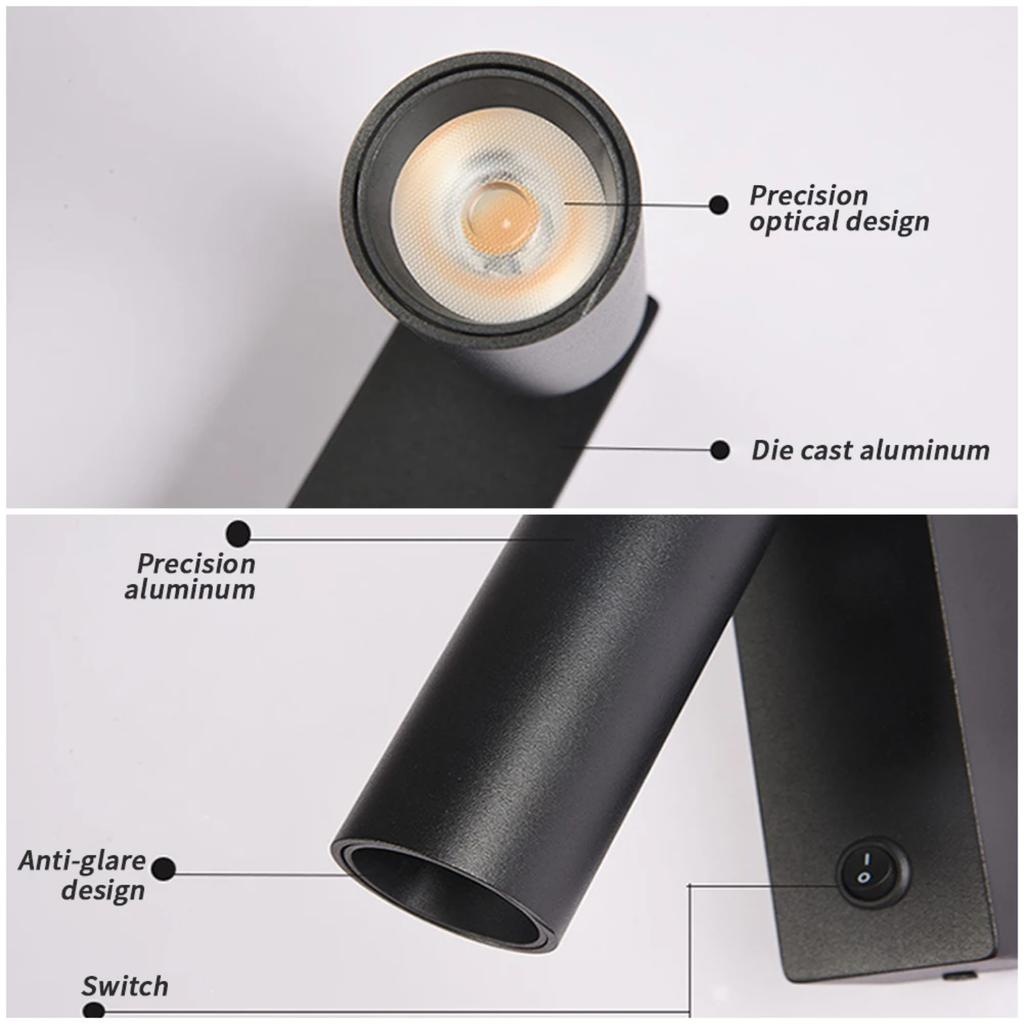 New 3W Led Wall Light Backlight Modern Style Folding 350 Degree Rotation Wall Lamp Hotel Bedroom Bedside Study Reading Sconce La