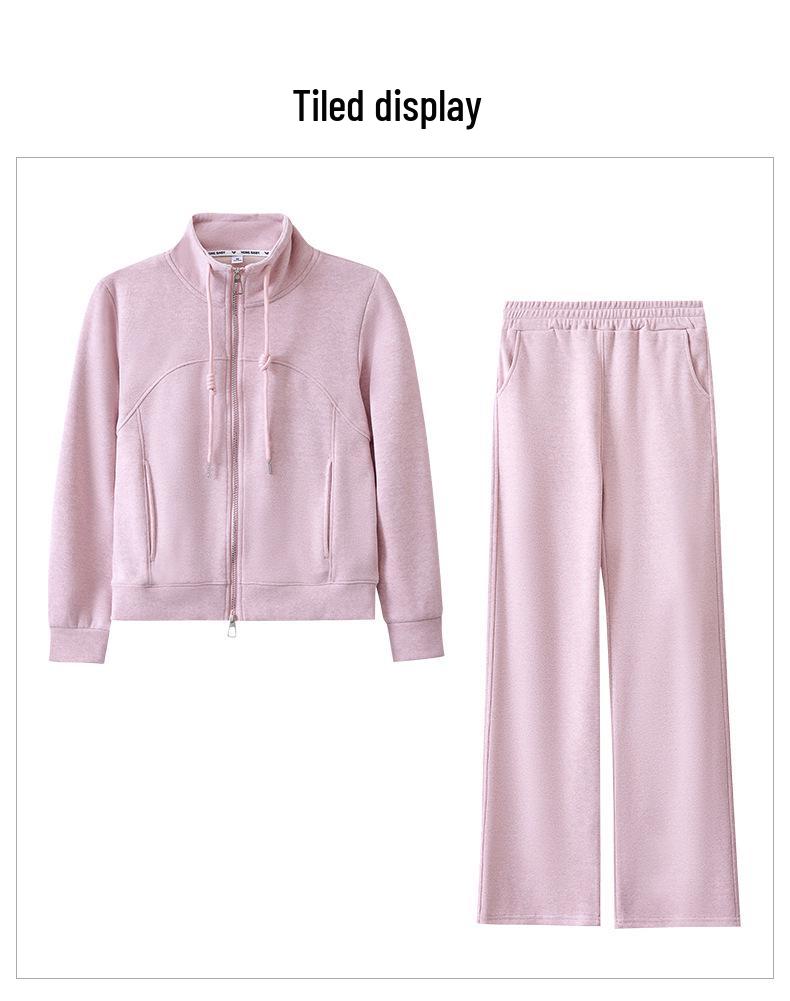Women's 2026 Spring/Autumn Casual Cardigan & Hoodie Two-Piece Sportswear Set