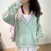 Y2k Kawaii Japanese Cartoon Long Sleeve Zipper Hooded Sweatshirts Subculture Loose Casual Hoodies Women Tops 2000s Vintage Chic