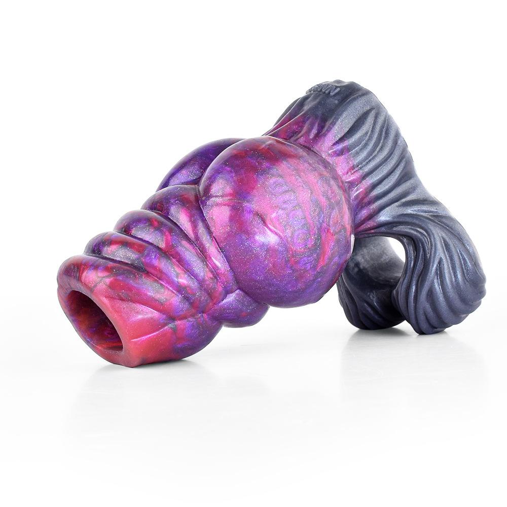 Silicone Penis Sleeve Condom Extender Soft Realistic Dildo Adult Sex Toy for Men Women Pegging Strap On