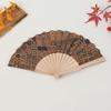 Vintage Portuguese Cork Folding Fan Advanced Makeup Hand Held Fan Bohemian Style Wooden Folding Fan Graft Gift Props Home Decor