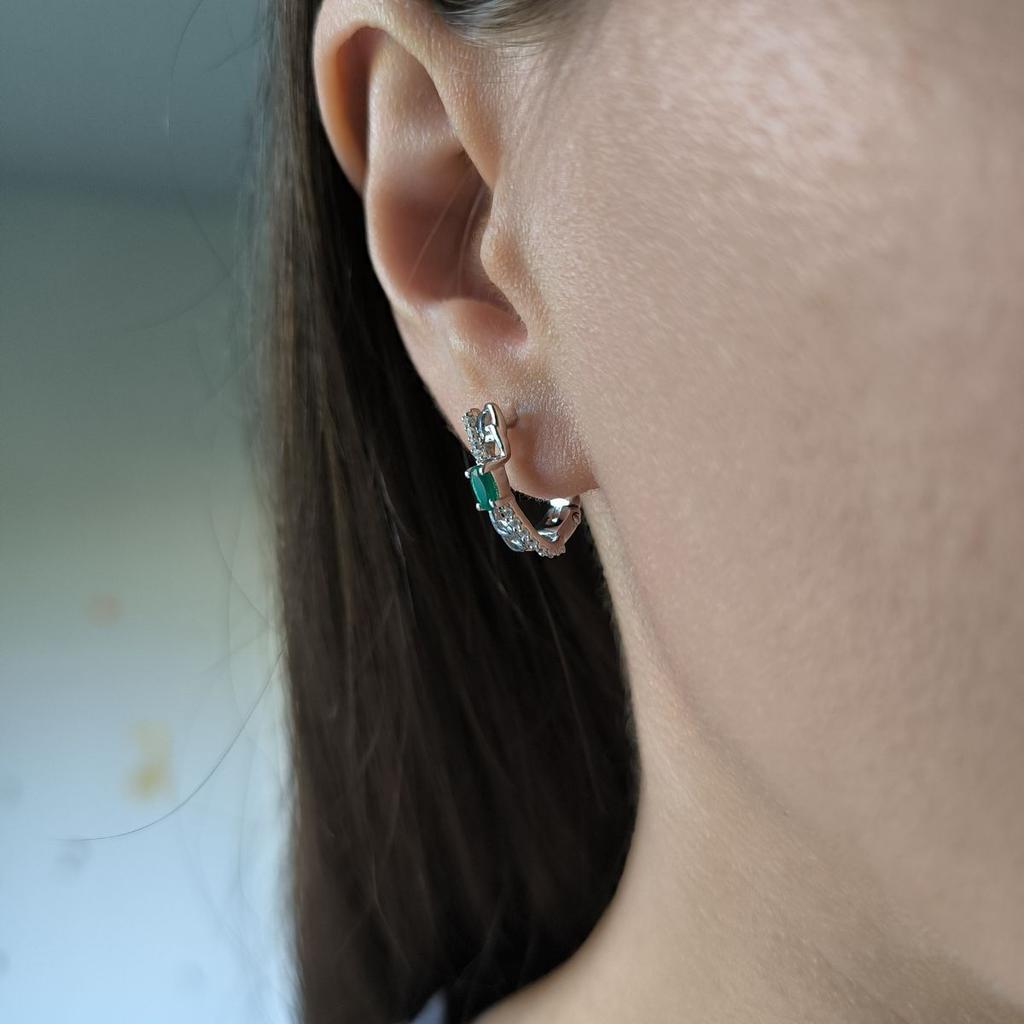 Silver Earrings with Natural Agate 0.73ct (2189534)