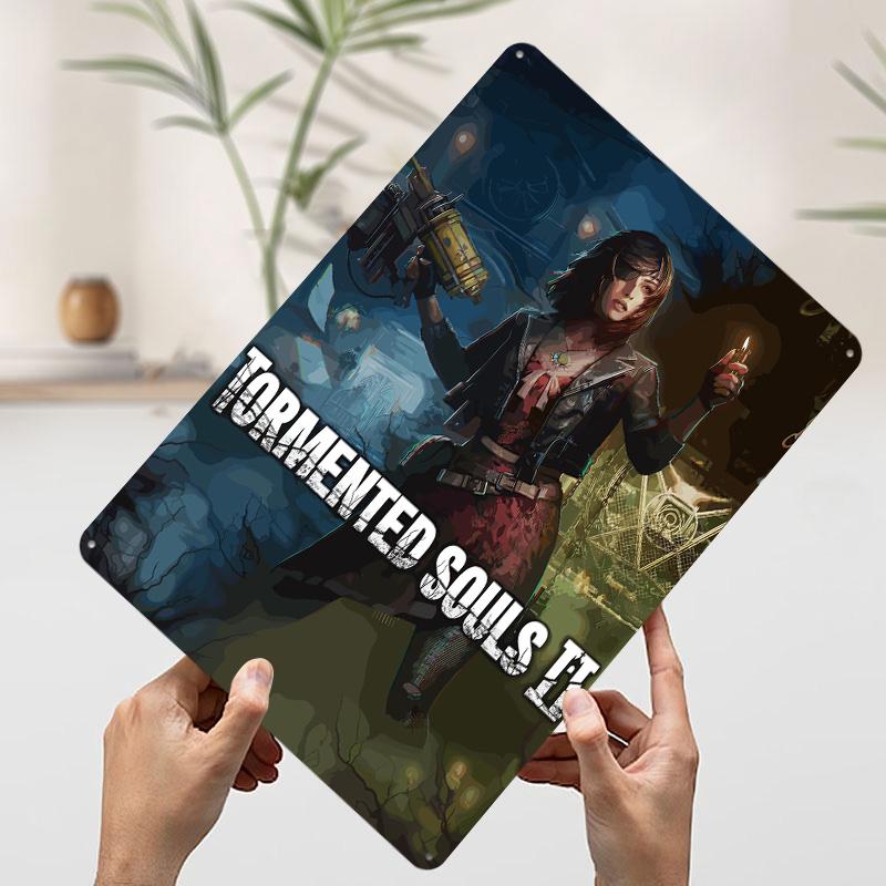 

Tormented Souls II Game Cover Art Tinplate Poster Customized Wall Art Vintage Retro Metal Signs for Mancave Decoration Room Home 7.9x11.8In(20x30cm)