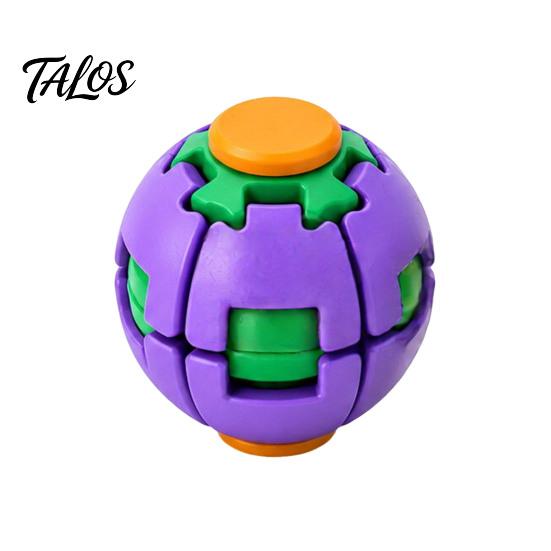 Bright Color Fidget Ball 3D Printed Press Toy, Stress Anxiety Relief Spinner for Kids Rotating Toy Adults, Push And Spin Desk Home Office Classroom