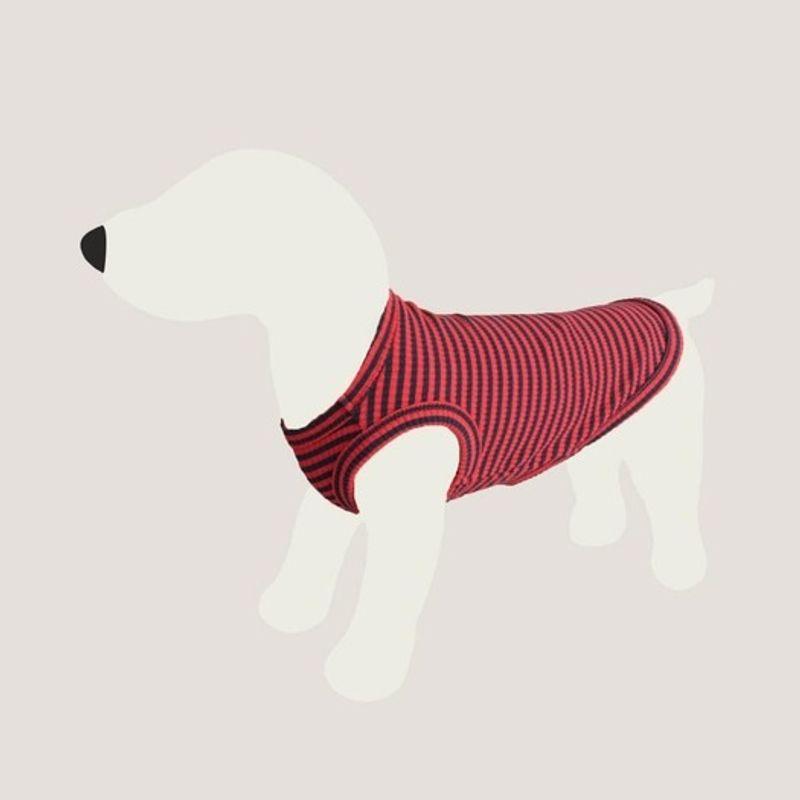GOPE GOPE Striped Dog Sleeveless T-Shirt RENA