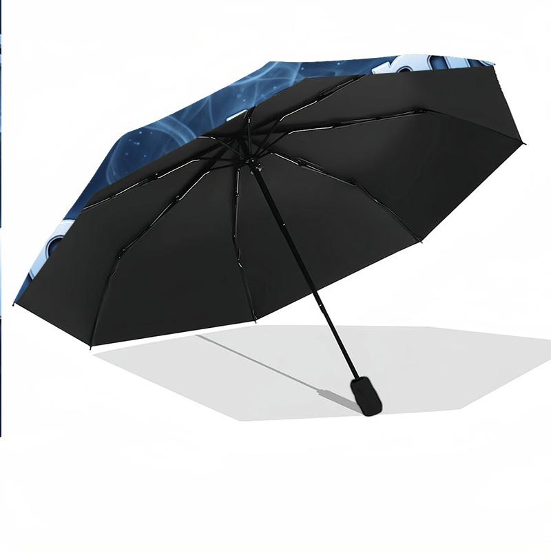 8 Rib Auto Folding Umbrella Manchester City Print Custom Name Text Portable Rain Gear