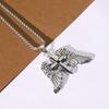 Men's Punk Retro Double Wing Cross Pendant Necklace in Stainless Steel