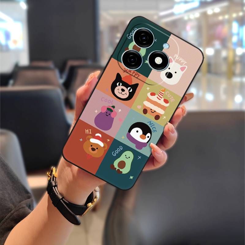 Anti-dust Silicone Phone Case For Tecno Spark20/KJ5 Anti-knock TPU Cute Dirt-resistant Protective Shockproof Graffiti