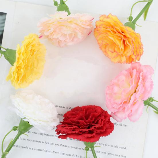 5 Pcs Artificial Faux Silk Carnation Picks 11.4" Fake Carnation Flowers