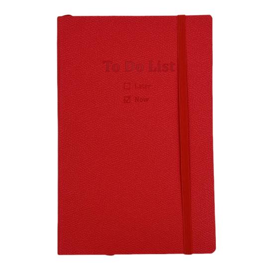

Список дел формата А5 в твердом переплете, эластичный ежедневник, лента, закладка, плотная бумага без обтекания красный