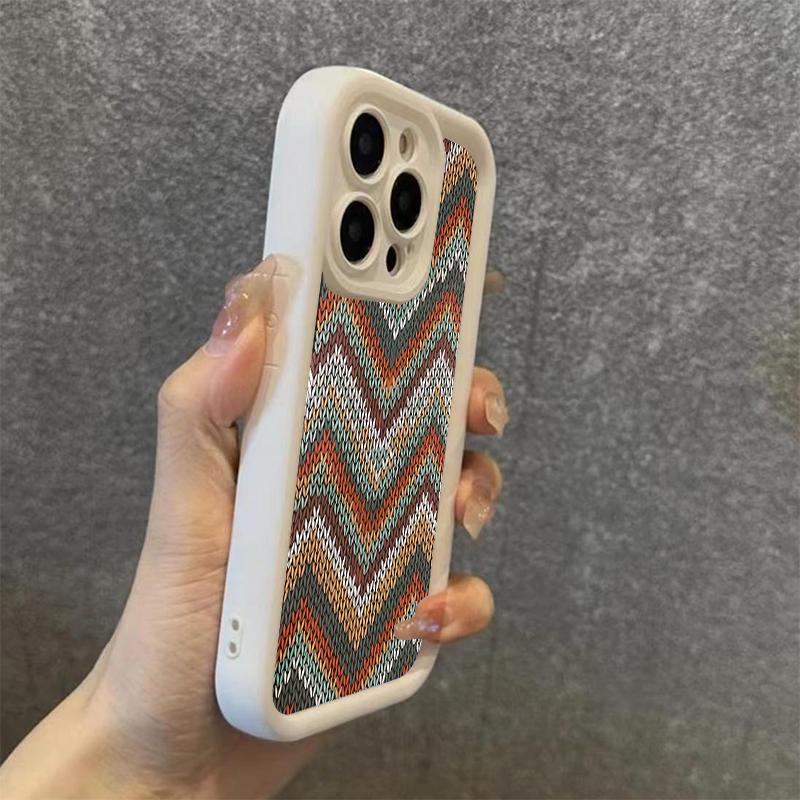 Bohemian Style Sweater Pattern Phone Case For iPhone 16 15 14 13 12 11 Pro Max X XS XR 7 8 Plus Fashion Shockproof Back Cover