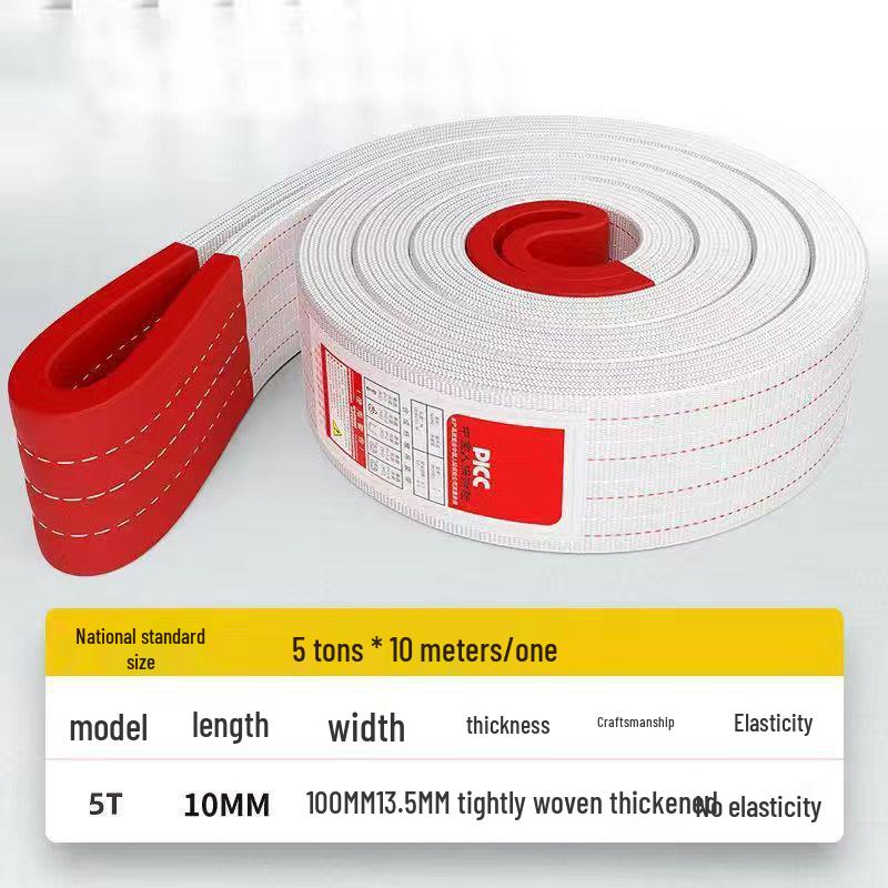 Národní zesílený bílý plochý popruh pro jeřáb a odtah - Zdvihací lano pro průmyslové zvedání