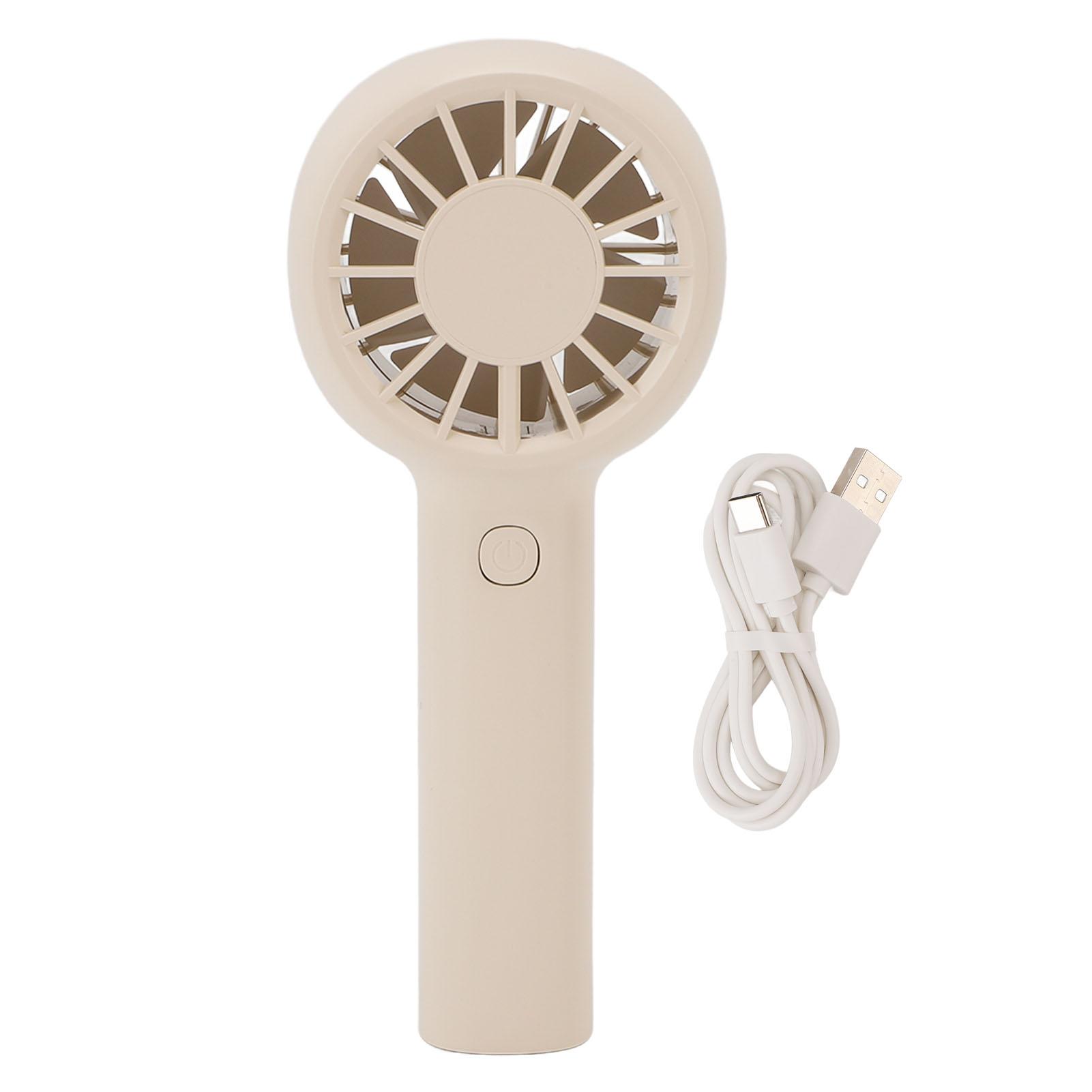 

Handheld Fan 5 Speed Adjustable Silent 5.5h Running Portable Fan with Buckle for Outdoor Beach бежевый