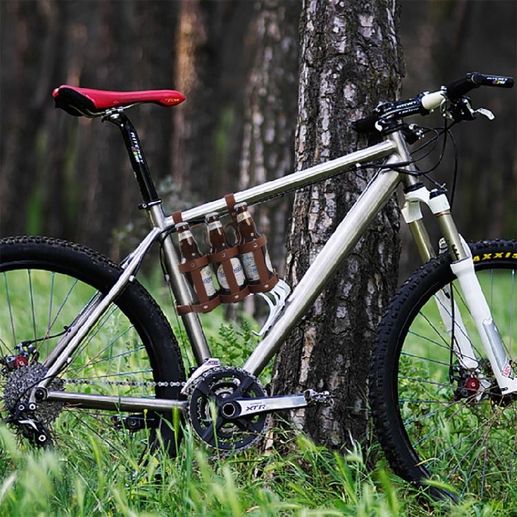 Bike Beer Bottle Carrier with Handle Folding Bottle Carring Bag Holds 6 Bottles