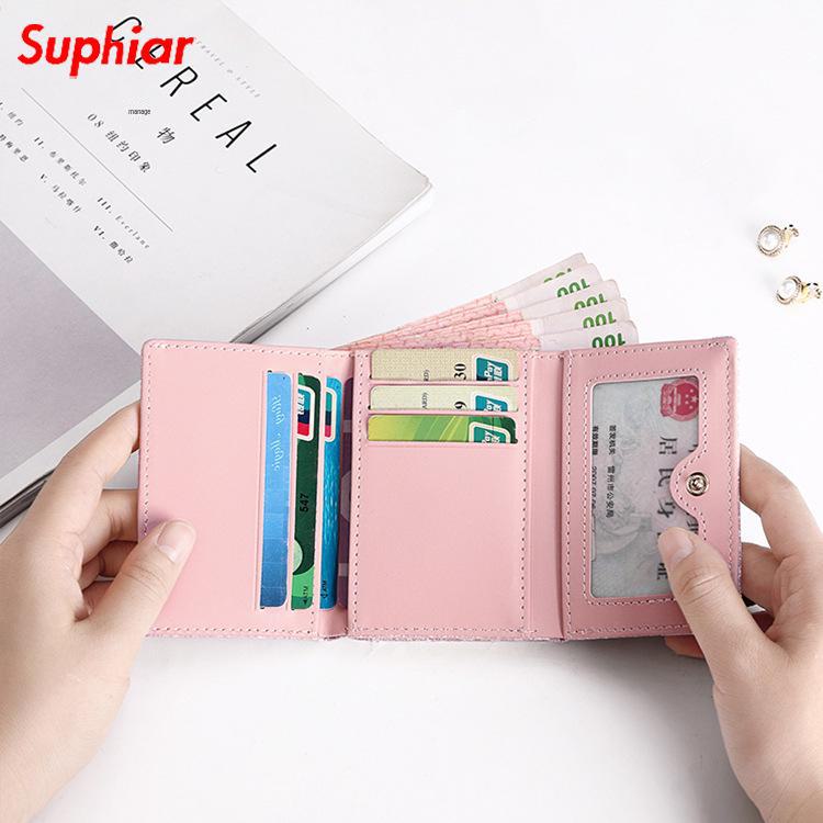 2024 Niedlicher Japanischer & Koreanischer Studentenkartenhalter: Multifunktionale dreifach faltbare Geldbörse, anpassbare Damen-Geldbörse im Duftstil