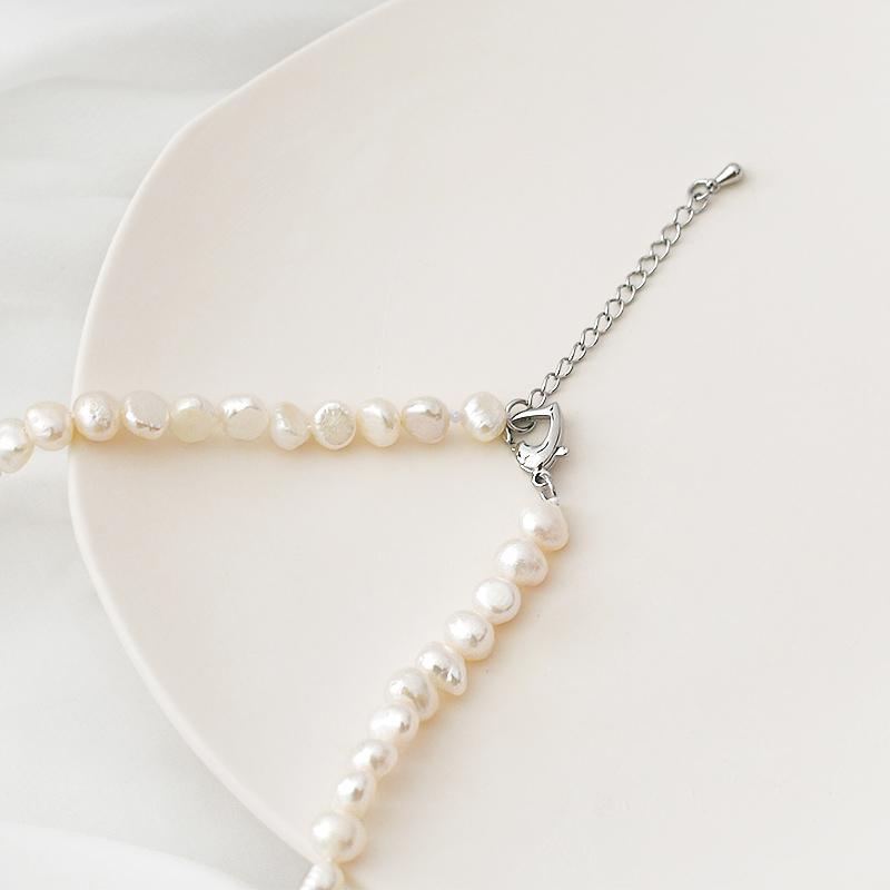 7-8mm Natural Baroque Freshwater Pearl Necklace Classic Fashion Jewelry for Women