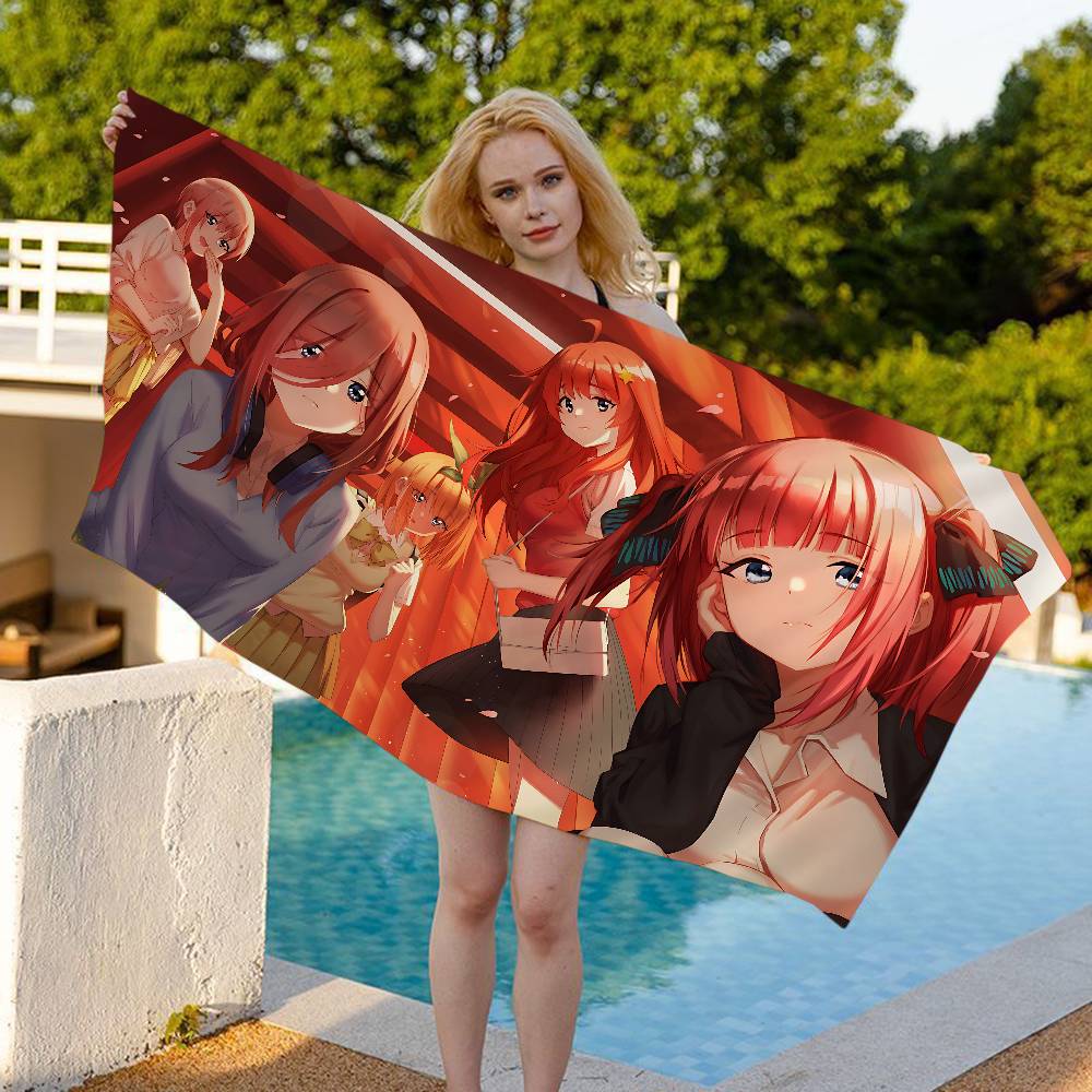 Anime The Q-Quintessential Q-Quintuplets Beach Towel Colorful Bath For Girl Microfiber Quick Dry Sand Free Beach Spa Gym Pool