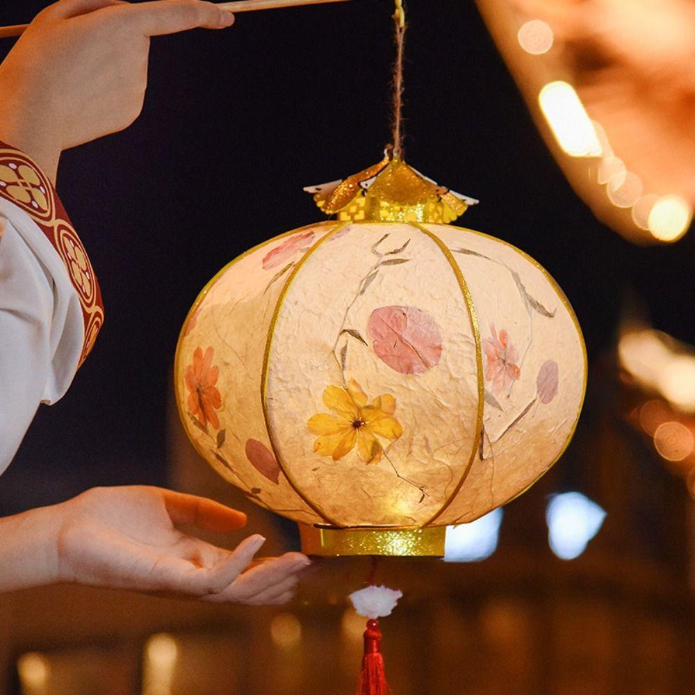 Handheld Mid-Autumn Festival Retro Lantern Glowing Portable Lantern Moon Festival