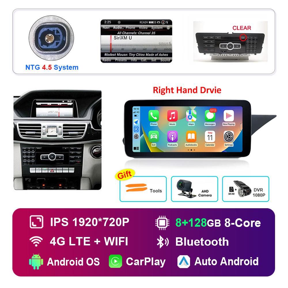 10.25 Inch Right Hand Drvie for Mercedes Benz E Class W212 2009 - 2015 NTG 4.0 4.5 System Android Car Radio Multimedia Player