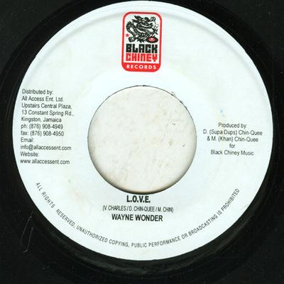 7inch Record WAYNE WONDER - L.O.V.E. NONE Black Chiney Re 2007 Jamaica Reggae, Ska & Dub Used