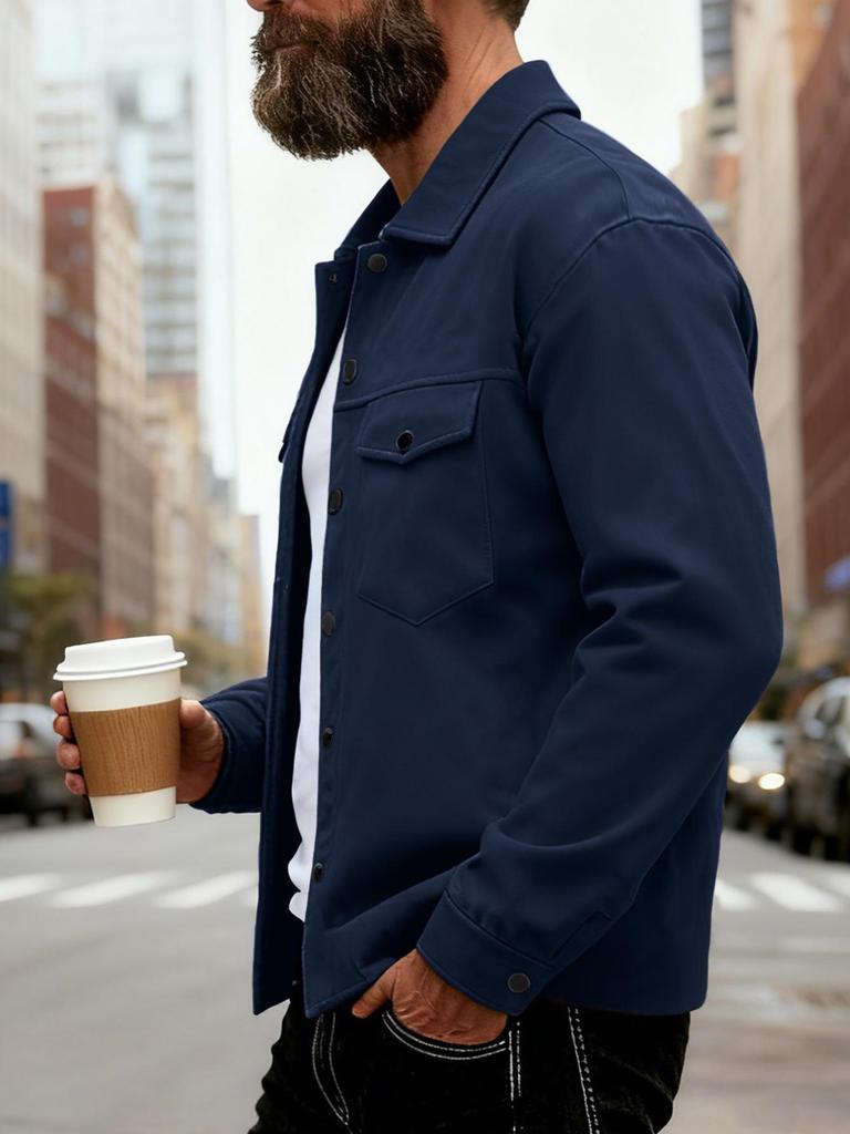 2025 Herbst/Winter Schlank geschnittene Herren-Reversjacke - Einreihig, Einfarbig, Doppeltasche, Lässiger Europäischer/Amerikanischer Stil