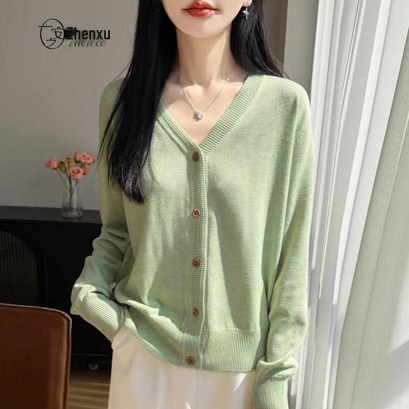 Women s Fine Wool Blend V-Neck Cardigan L