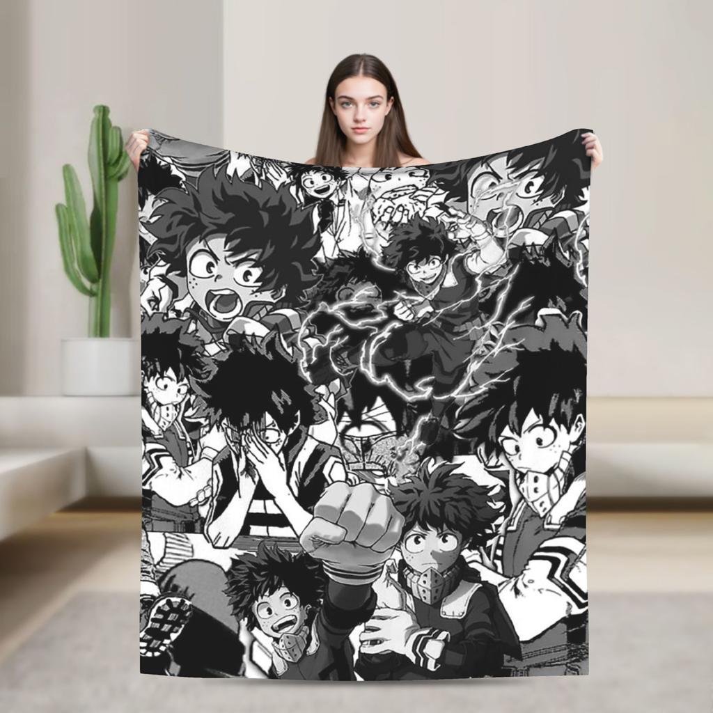 Deka My Hero Academia Anime Fleece Vtipná Prodyšná Přehozovádeka na Postel Pohovku Jaro Podzim