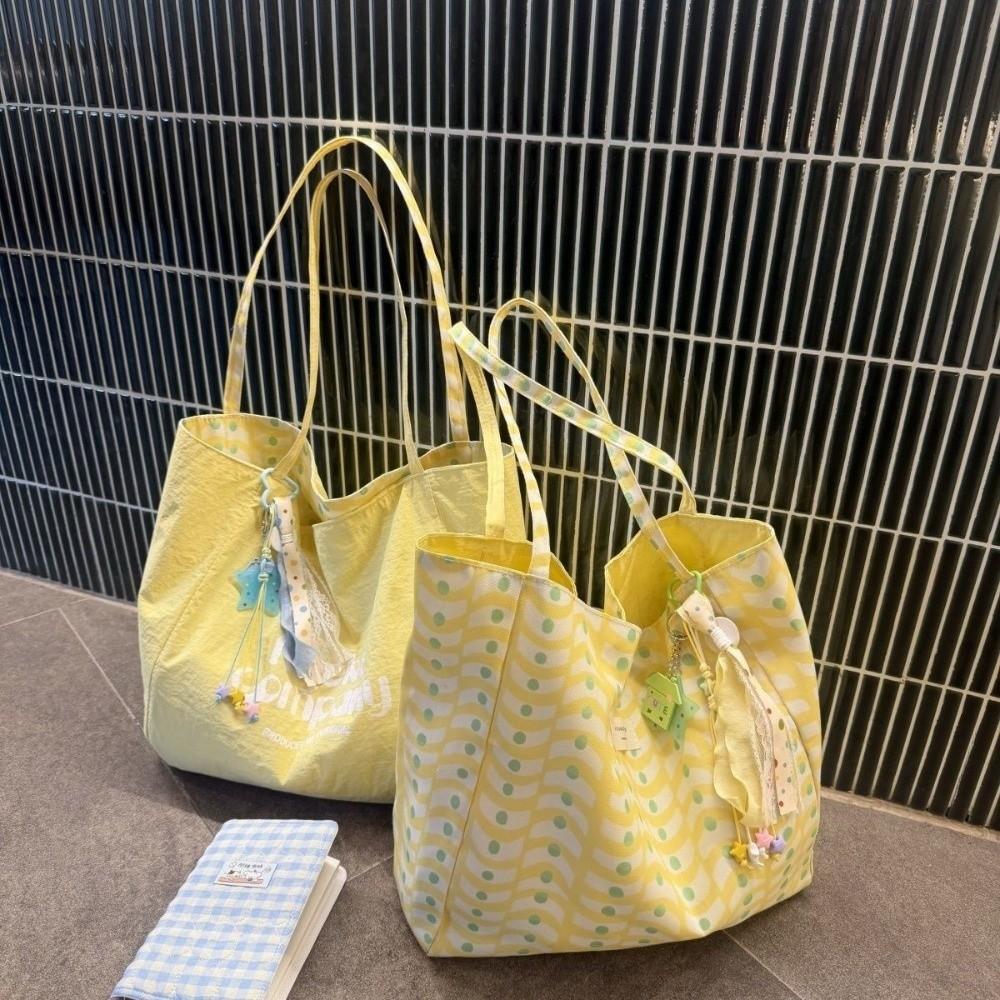 Large Capacity Double Sided Reversible Tote Bag Lightweight Nylon Handbag  Casual