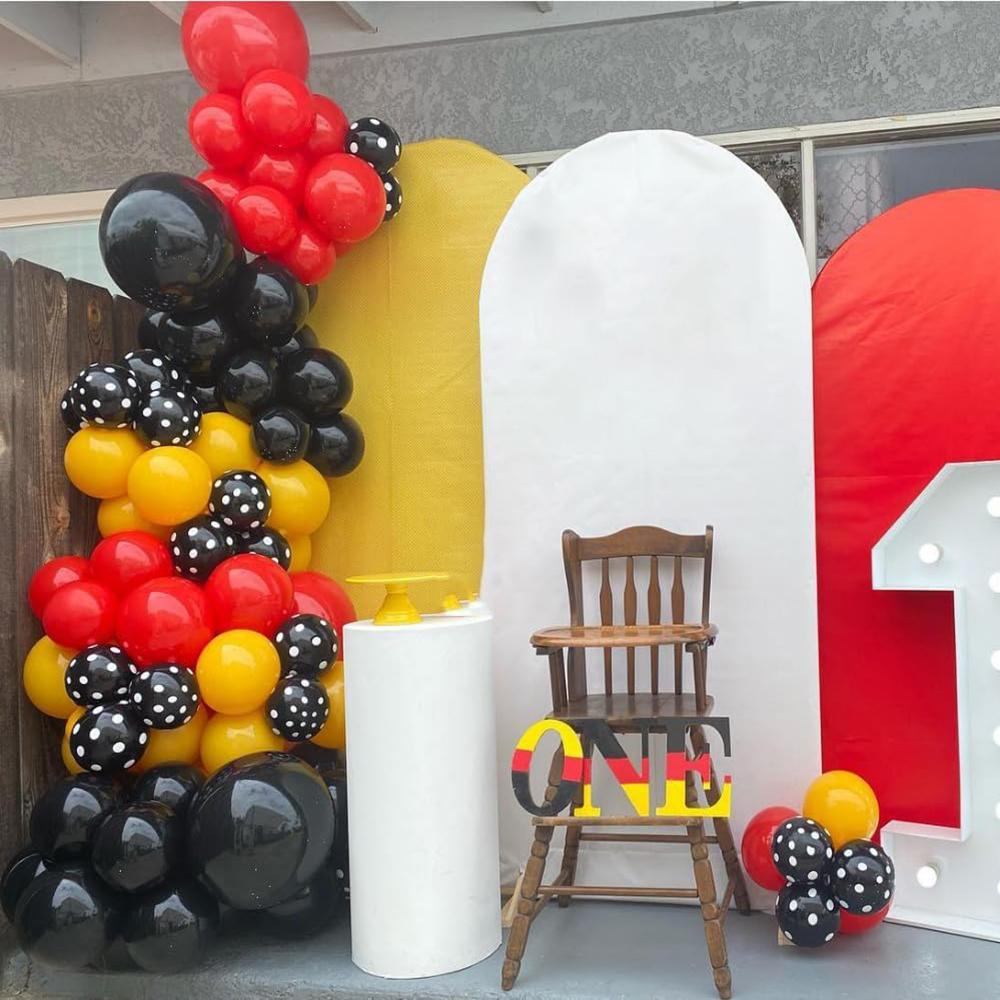 Black Yellow Balloons Garland Arch Red Balloon Kit Mouse Birthday Party Baby Shower Gender Reveal Graduation Decoration Globos