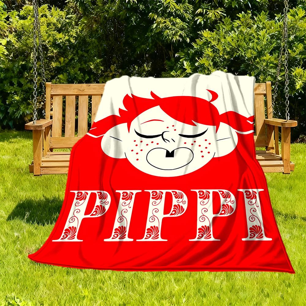 1pc Pippi Longstocking Outdoor Blanket Lightweight Flannel, Soft & Warm, All Season Use for Sofa, Outdoor, Camping, Living Room, Office, Chair