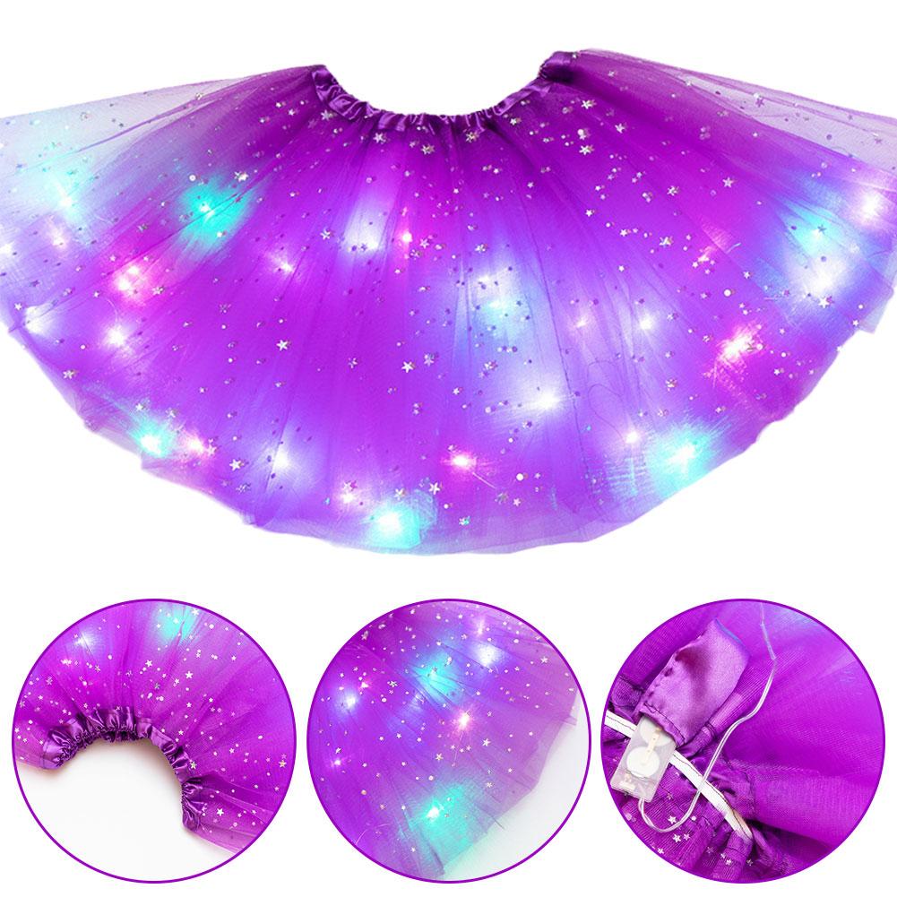 LED svítící světlo Děti Dívky Princezna Tutu Sukně Dětské Oblečení Svatba Párty Tanec Minisukně Kostým Cosplay LED Oblečení
