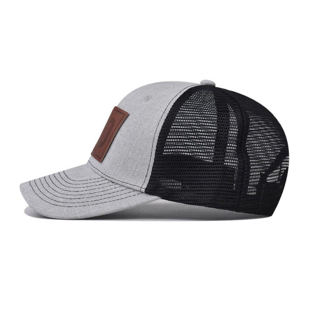 Breathable Mesh Trucker Hat DAD Leather Label Snapback Cap Casual Dad Hat Summer Outdoor