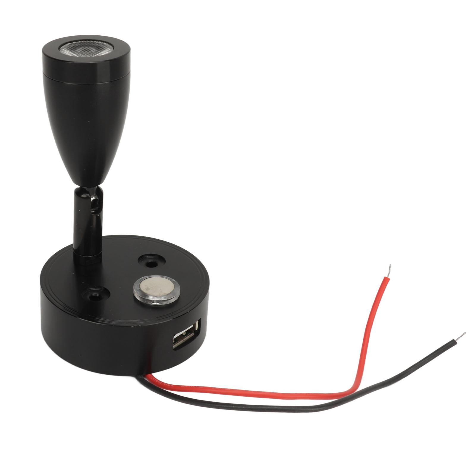 

DC 10‑30V RV Reading Lamp Touch Control Adjustable Brightness Interior Bedside Book Lamps LED Spotlight for Boats Truck чёрный