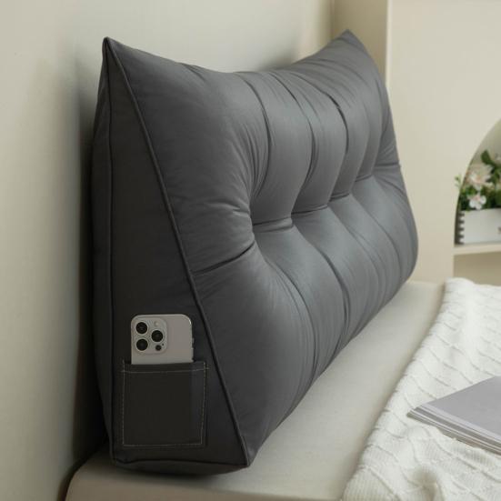 Triangular Headboard Pillow Bed Wedge Pillow With Side Pocket Headboard