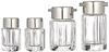 Emtaka 4dílná sada nádob na koření s víčkem z nerezové oceli, sada sypátek komerční kvality, kulatý podnos, sklo, vyrobeno v Japonsku, ETK-4576