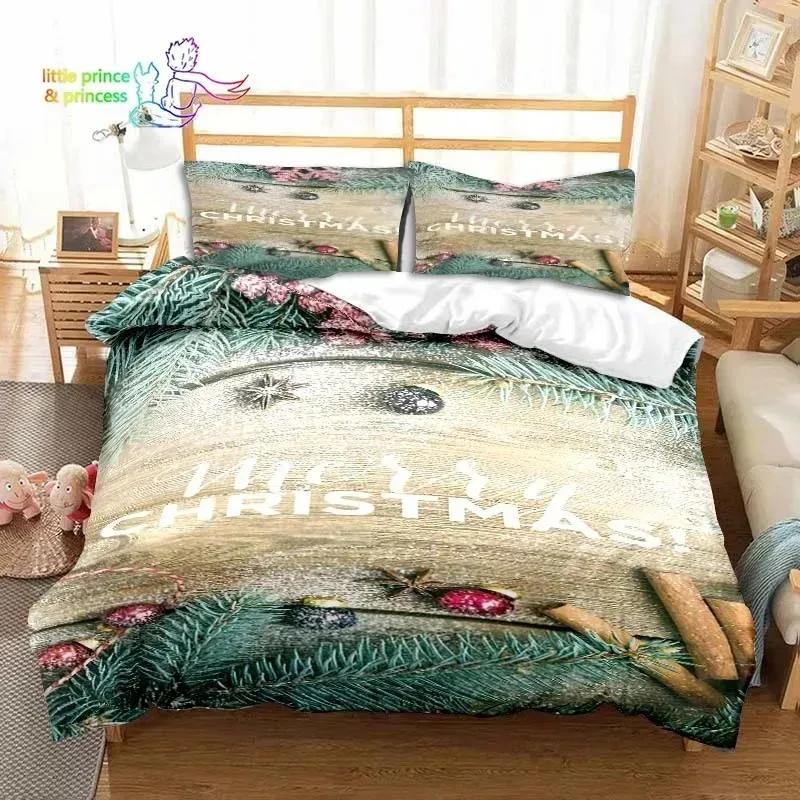 Christmas Snow Pattern With Text Bedding Set Single Twin Full Queen King Size Bed Set Aldult Boys Bedroom 3D Print