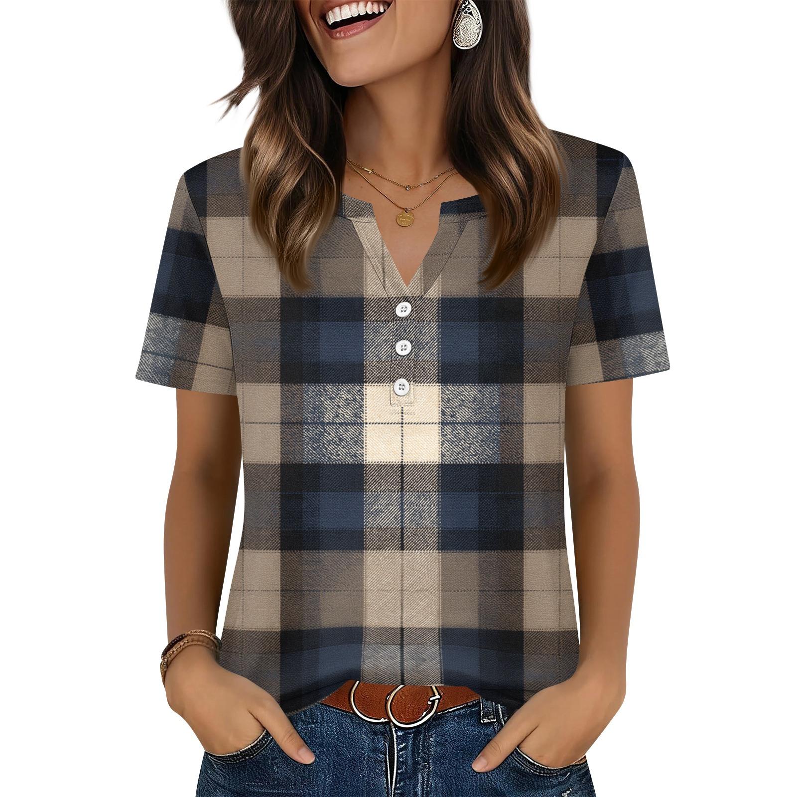 

Женская футболка с принтом «День независимости» на пуговицах с коротким рукавом, повседневная, выходного дня, модная, базовая, с V-образным вырезом, обычная XL