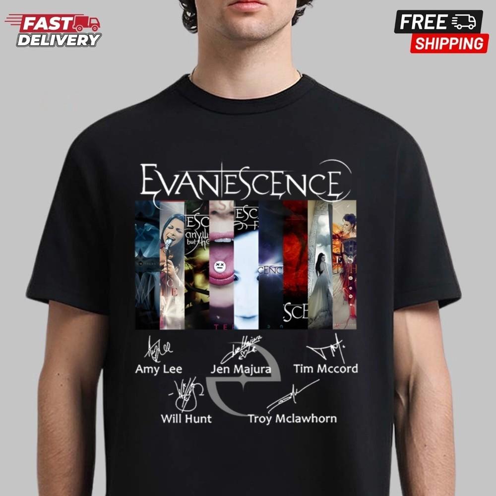 Evanescence Rock Band T-Shirt, Signature Album Band Shirt, Gift for Fans Unisex T-Shirt S