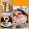 Wooden Handle Dish Scrub Brushes Handheld Scrubbing Brush Cleaning Scrubbers  for Bowls Plates Pot